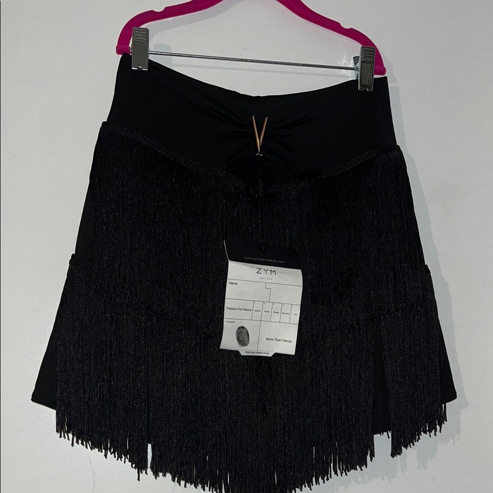 Black Fringe Skater Skirt
